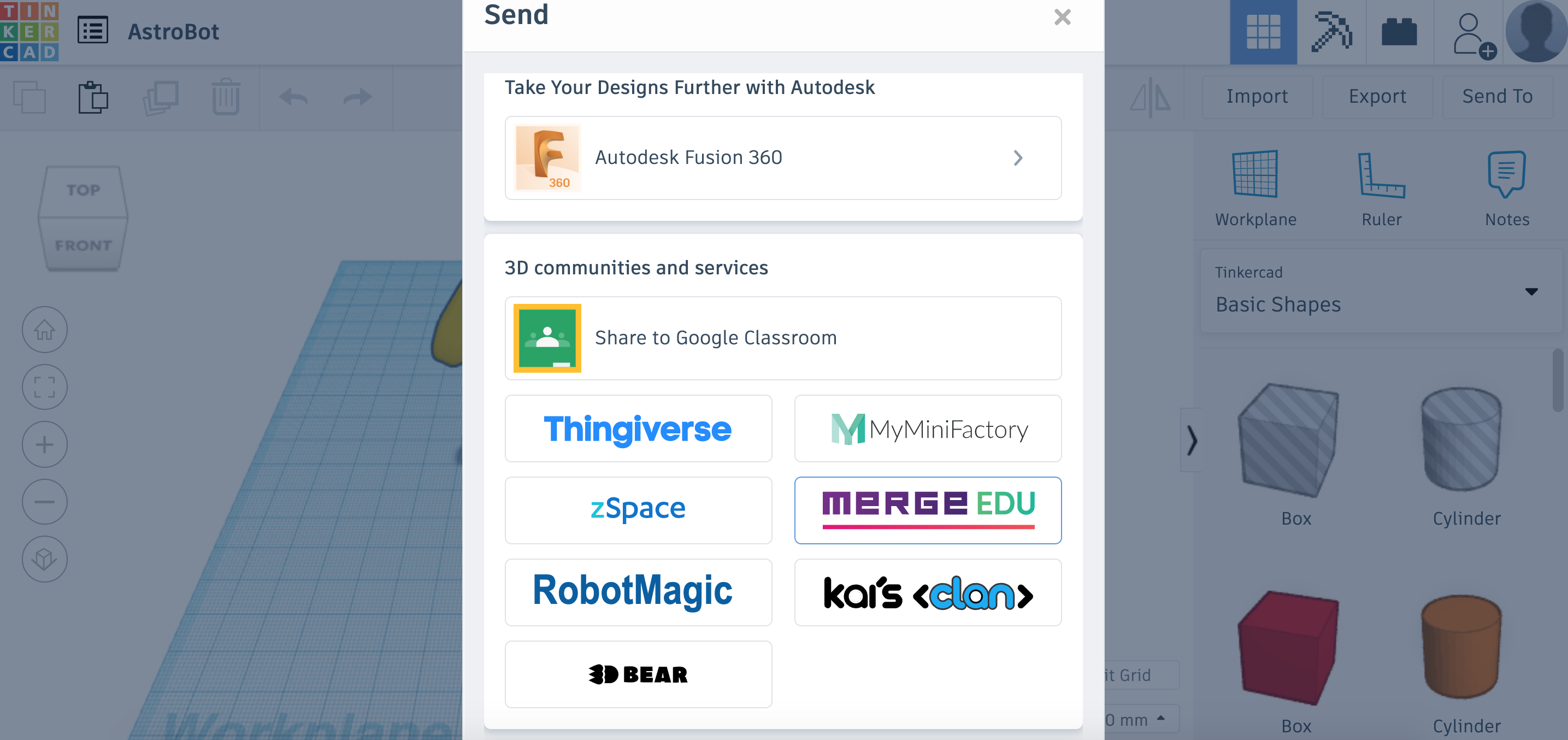 Exporting Objects From Tinkercad Merge Help Center