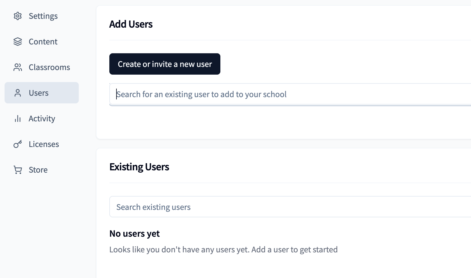 Search for an existing user